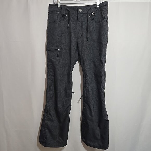686 Snowboard Pants Mens Medium InfiDRY Reserved Raw 10,000 MM Waterproof Gray - Picture 1 of 13